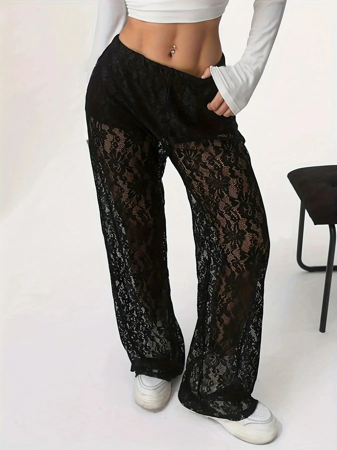 Wide Lace Steampunk Pants elegant