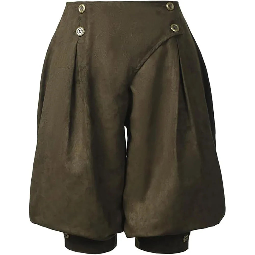 Women Medieval Renaissance Steampunk Pants Army Green