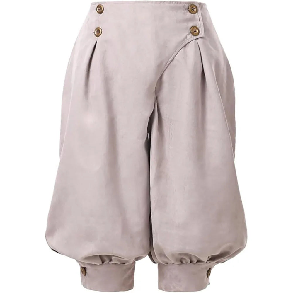 Women Medieval Renaissance Steampunk Pants Beige