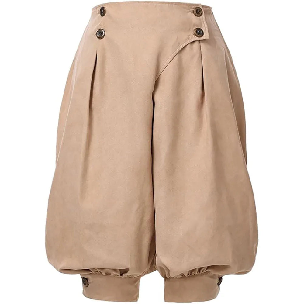Women Medieval Renaissance Steampunk Pants Khaki