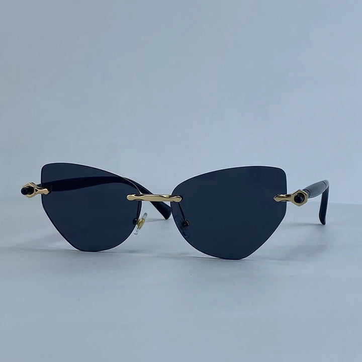 Women’s Cat-Eye Steampunk Sunglasses Black