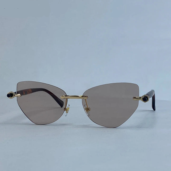 Women’s Cat-Eye Steampunk Sunglasses Brown