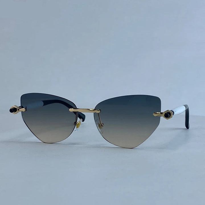 Women’s Cat-Eye Steampunk Sunglasses Green