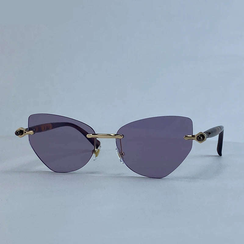 Women’s Cat-Eye Steampunk Sunglasses Purple