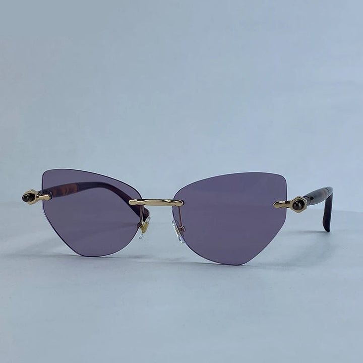 Women’s Cat-Eye Steampunk Sunglasses Purple