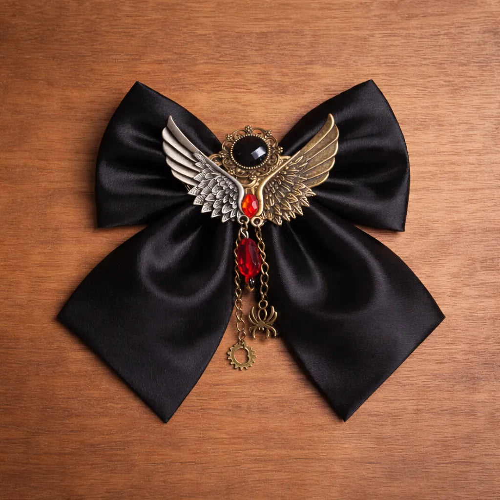 Women's Steampunk Bow Tie with Wings