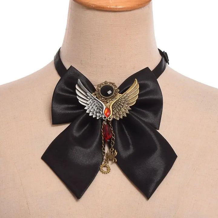 Women's Steampunk Bow Tie with Wings Stylish