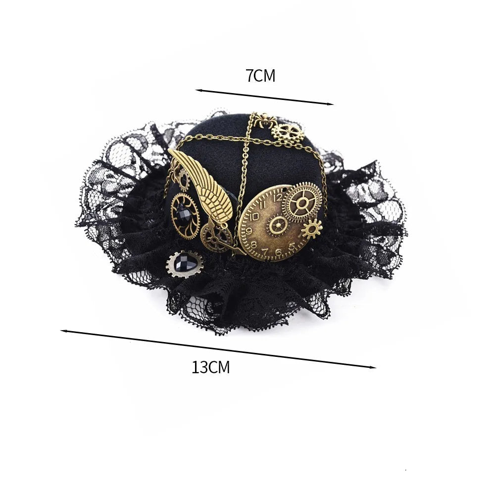 Women's Steampunk Hat with Lace – elegant style