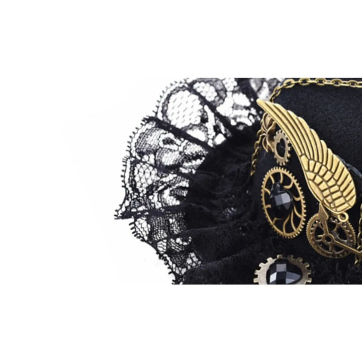 Women's Steampunk Hat with Lace – gothic elegance