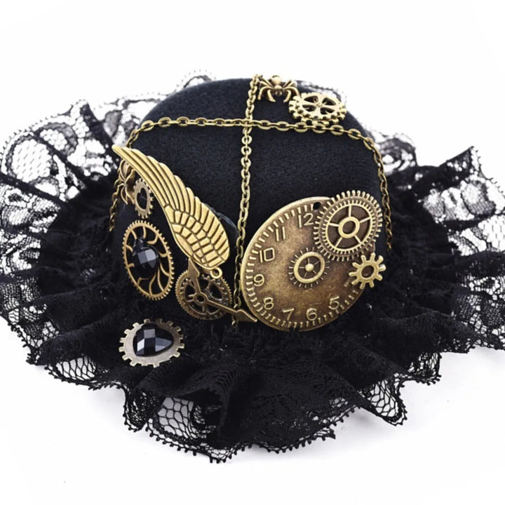 Women's Steampunk Hat with Lace – vintage look