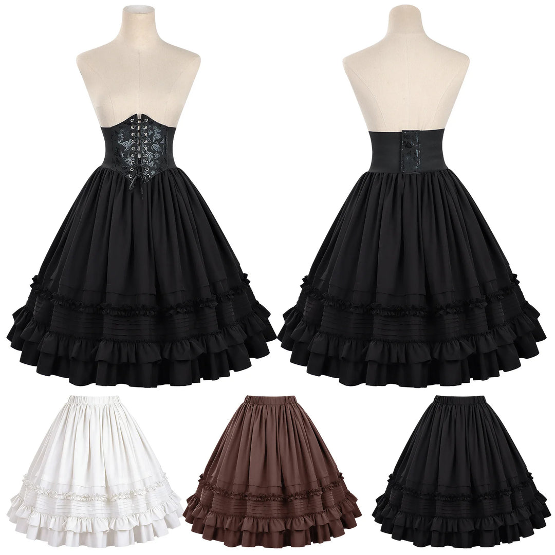 Women's Steampunk Lolita Costume Set All Skirt