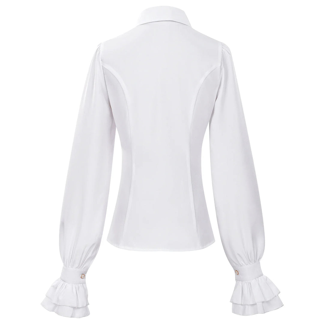 Women's Steampunk Lolita Costume Set Shirt White Design Back