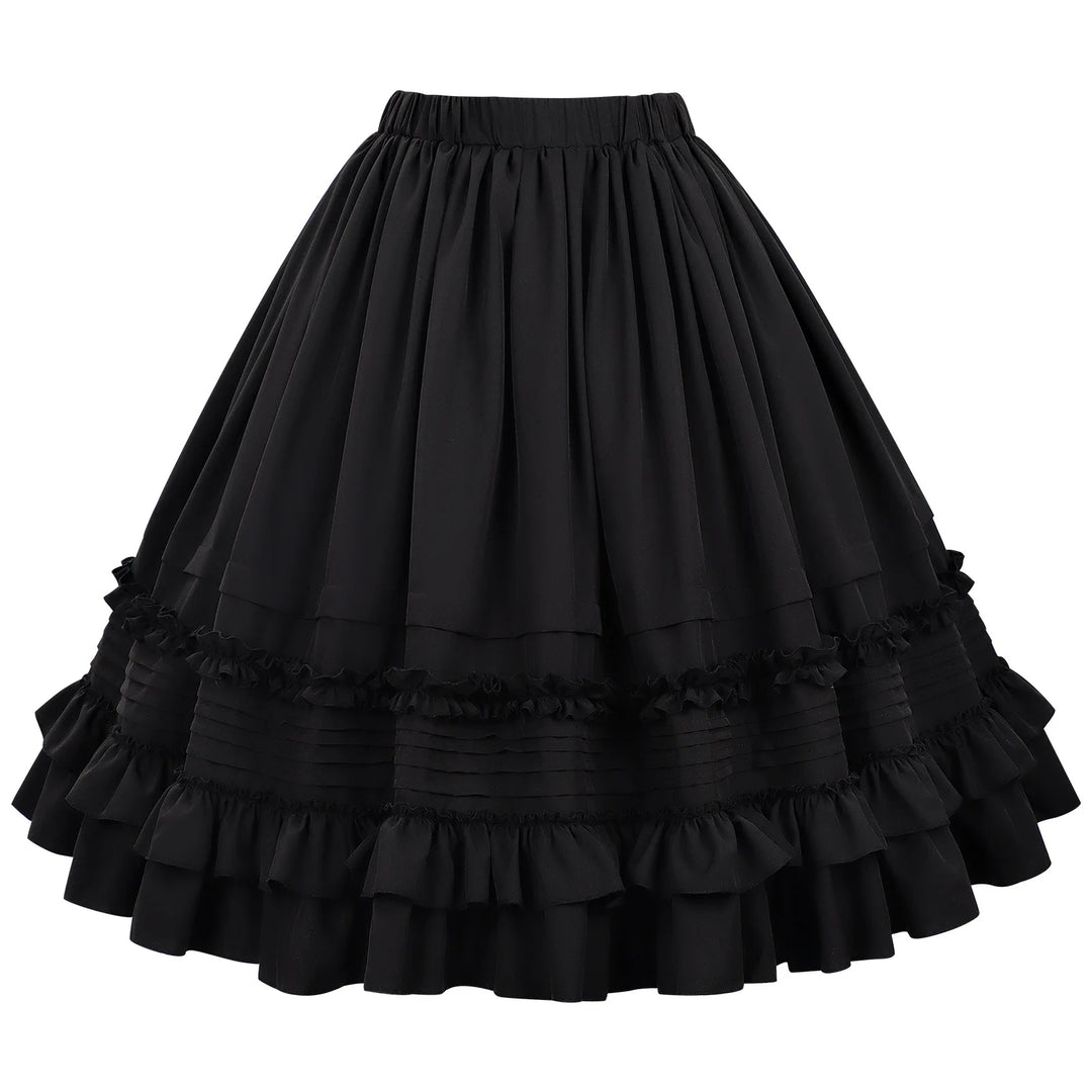 Women's Steampunk Lolita Costume Set Skirt Black