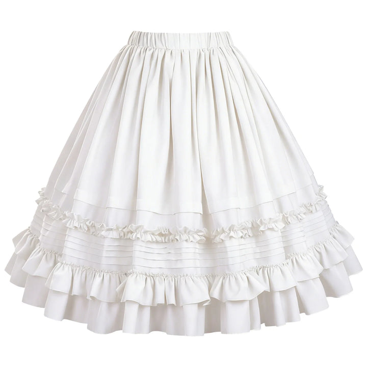 Women's Steampunk Lolita Costume Set Skirt White