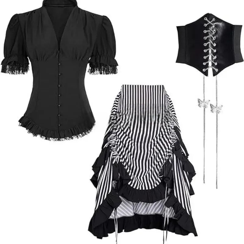 Women’s Steampunk Pirate Costume Black