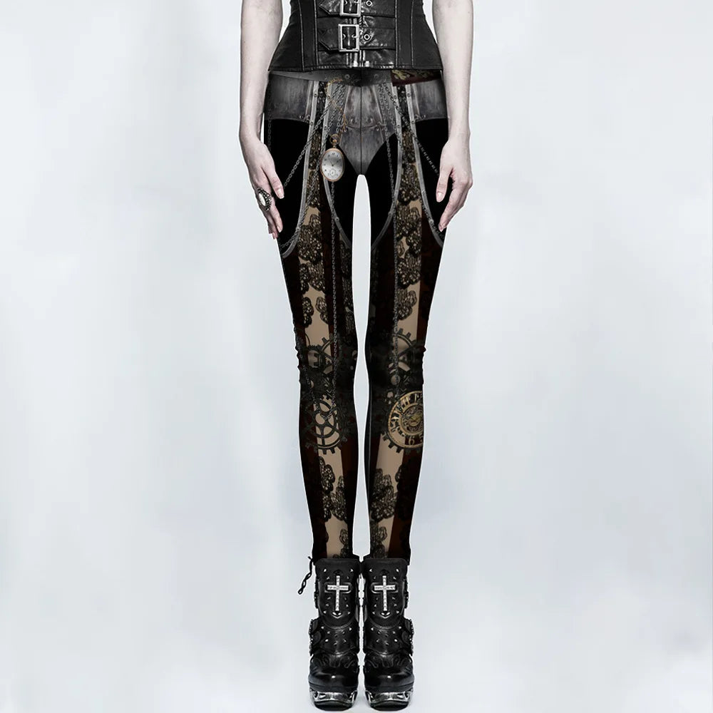Women’s Steampunk Skinny Leggings Stylish