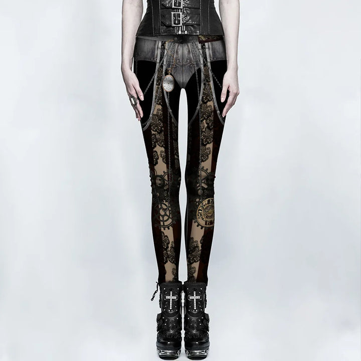 Women’s Steampunk Skinny Leggings Stylish