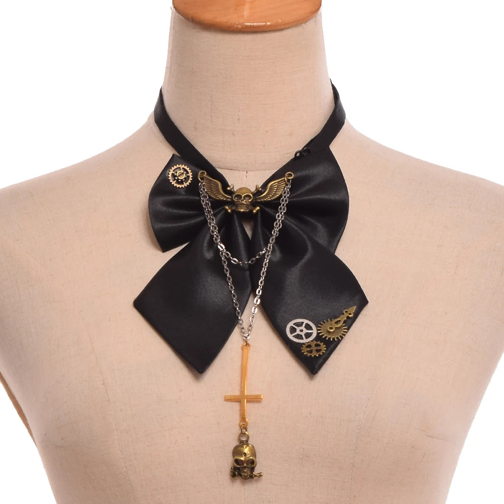 Women's Steampunk Skull Bow Tie chic
