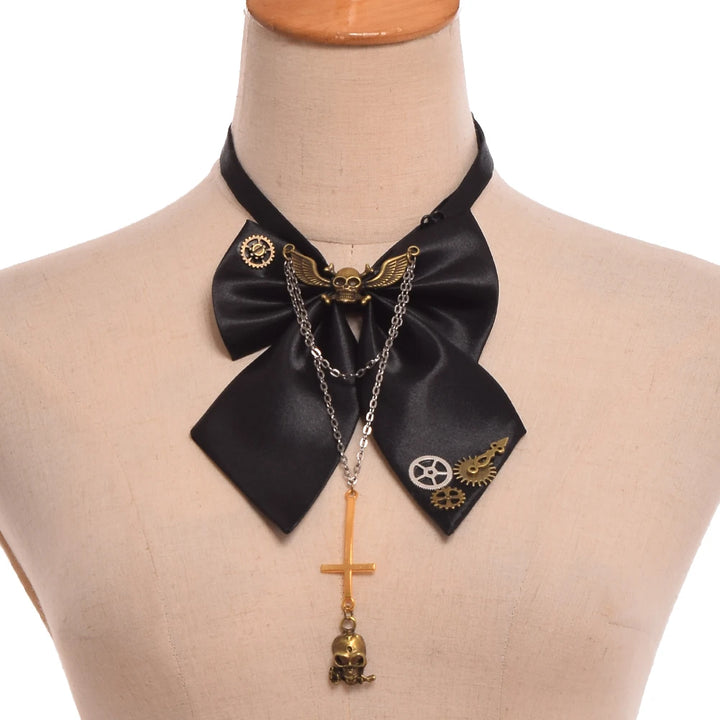 Women's Steampunk Skull Bow Tie chic