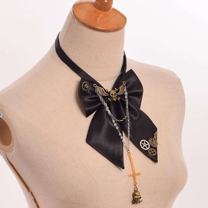 Women's Steampunk Skull Bow Tie fashion