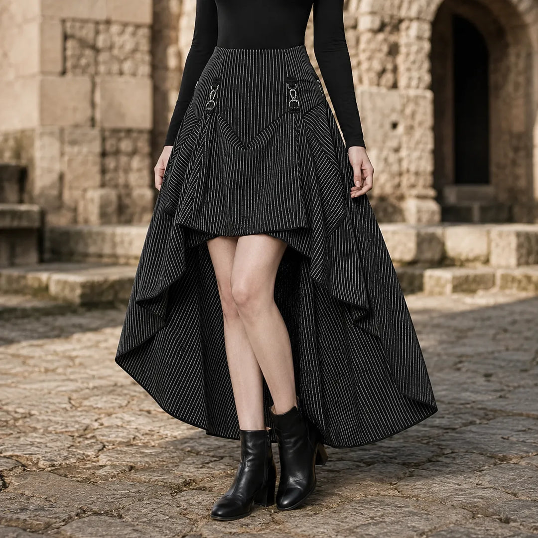 Women's Striped Steampunk Skirt