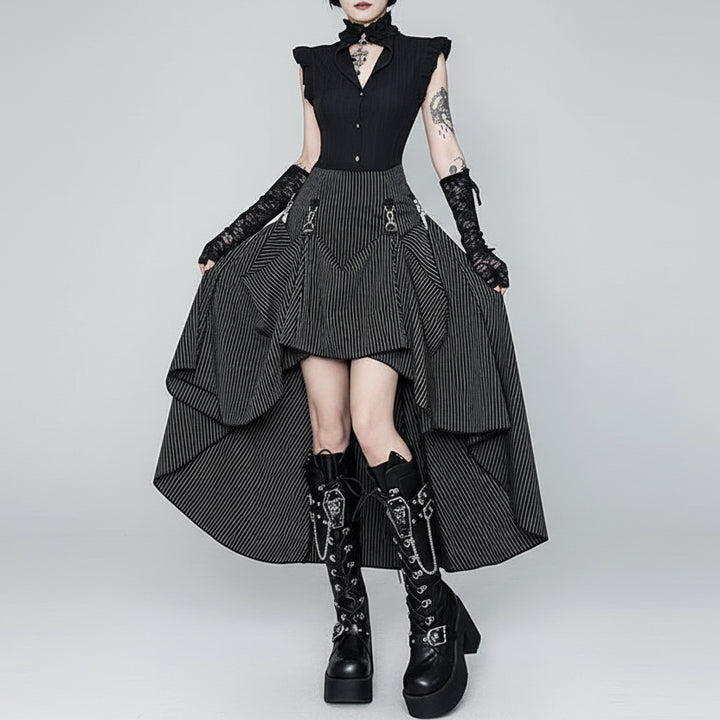 Women's Striped Steampunk Skirt