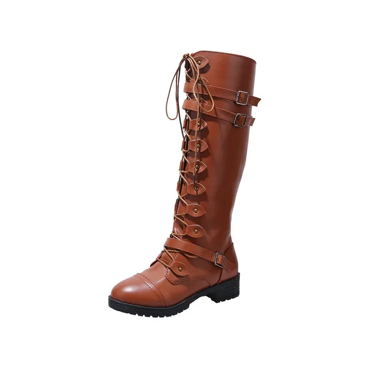 Women's vintage high lace-up boots – classic style