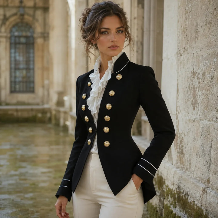 Womens Black Steampunk Blazer Jacket