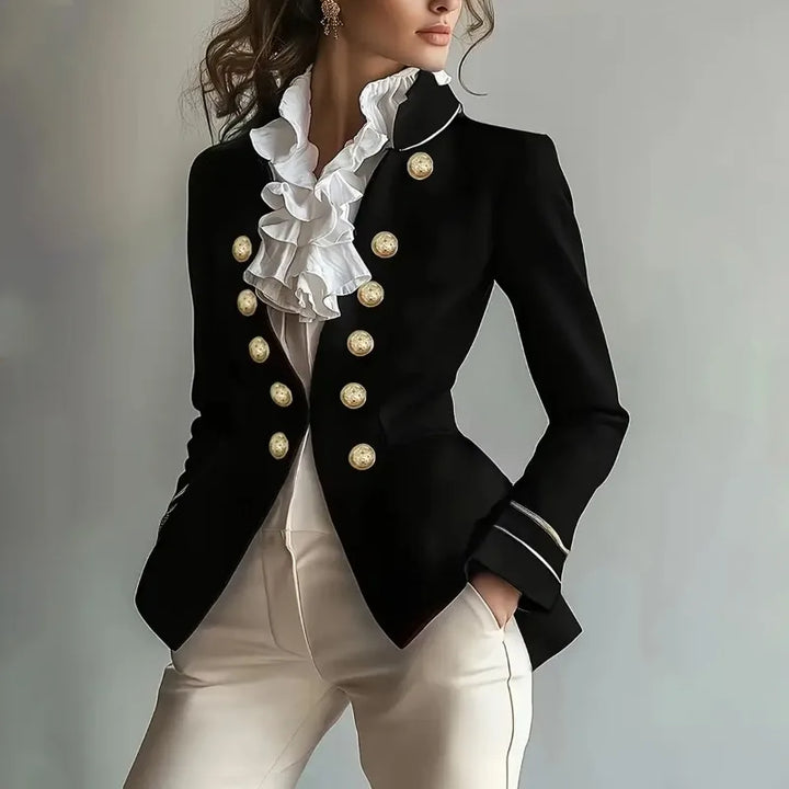 Womens Black Steampunk Blazer Jacket