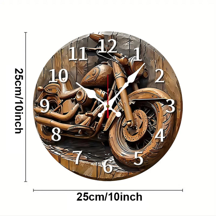 Wooden Steampunk Motorcycle Wall Clock fashion