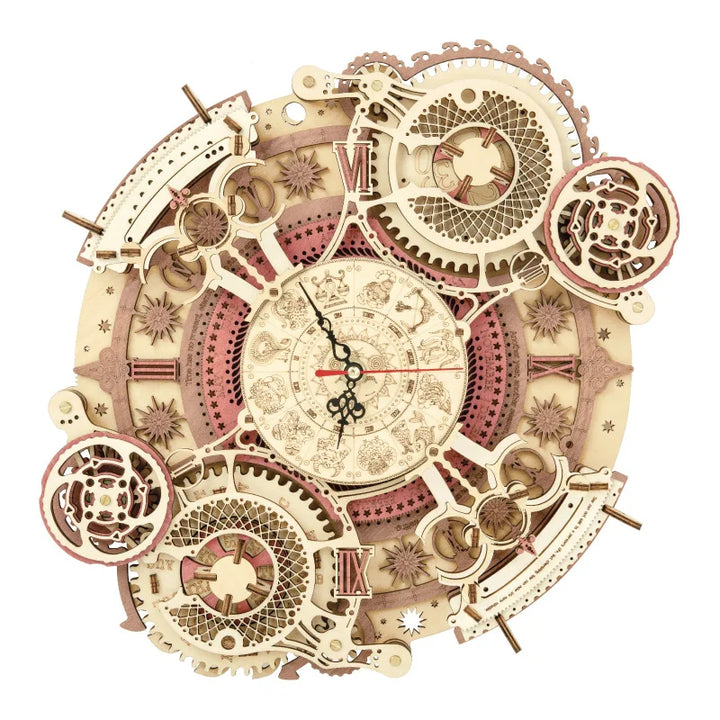 Wooden Steampunk Zodiac Clock Stylish