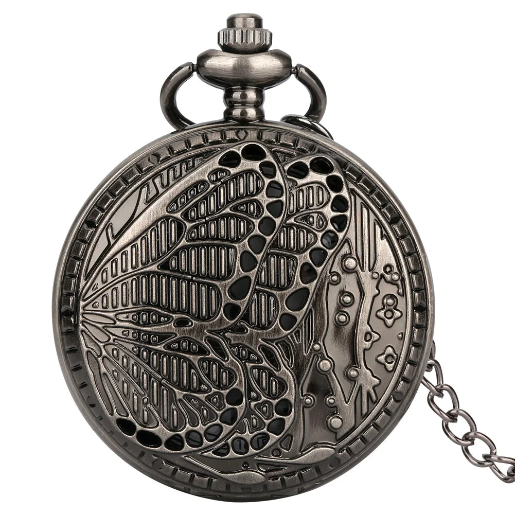 artistic steampunk pocket watch with butterflies elegant