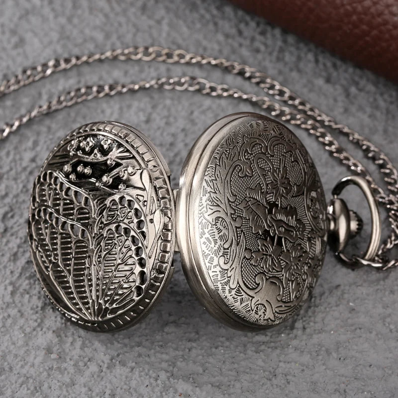 artistic steampunk pocket watch with butterflies vintage