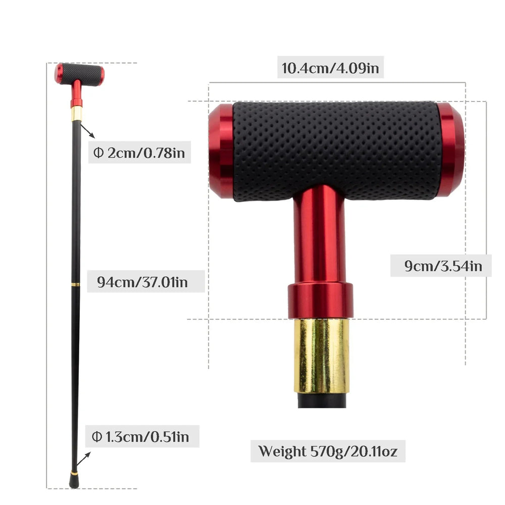 black and red steampunk cane