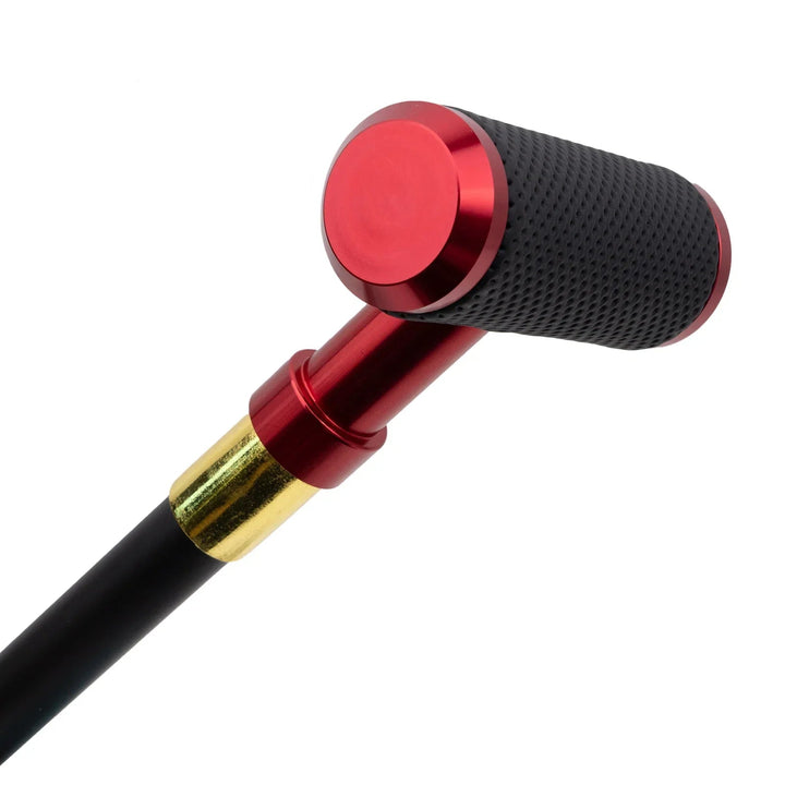 black and red steampunk cane durable