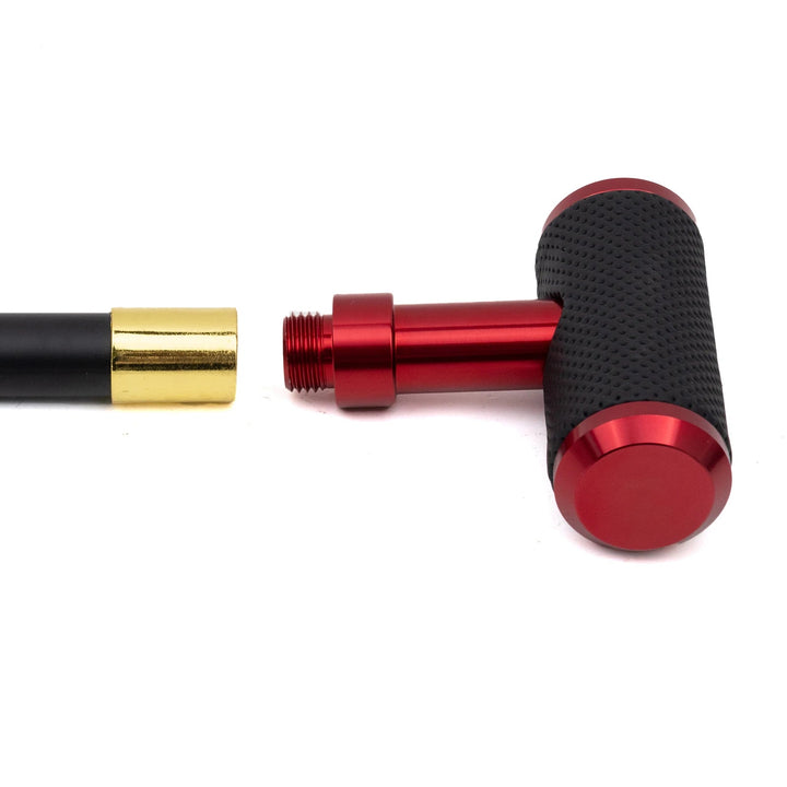 black and red steampunk cane luxury