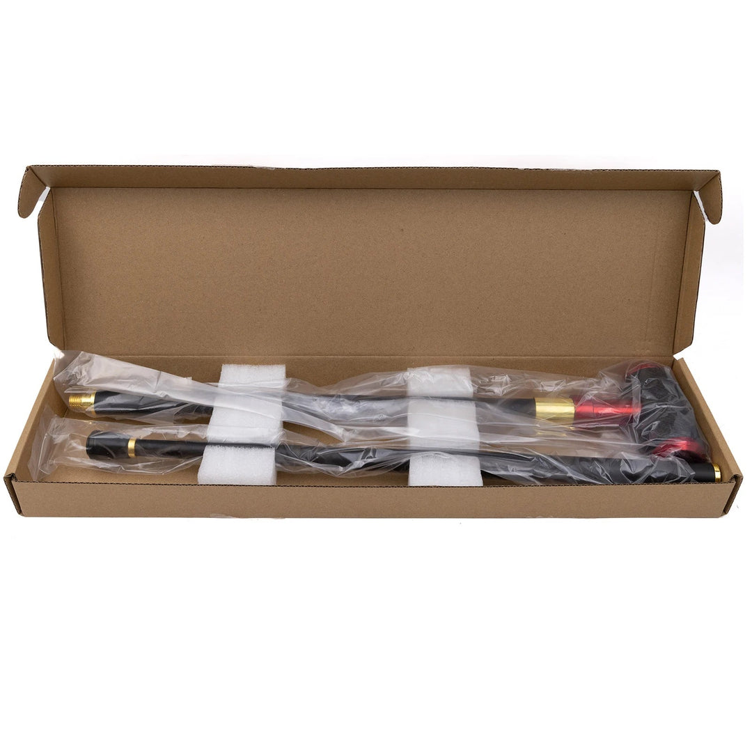 black and red steampunk cane package