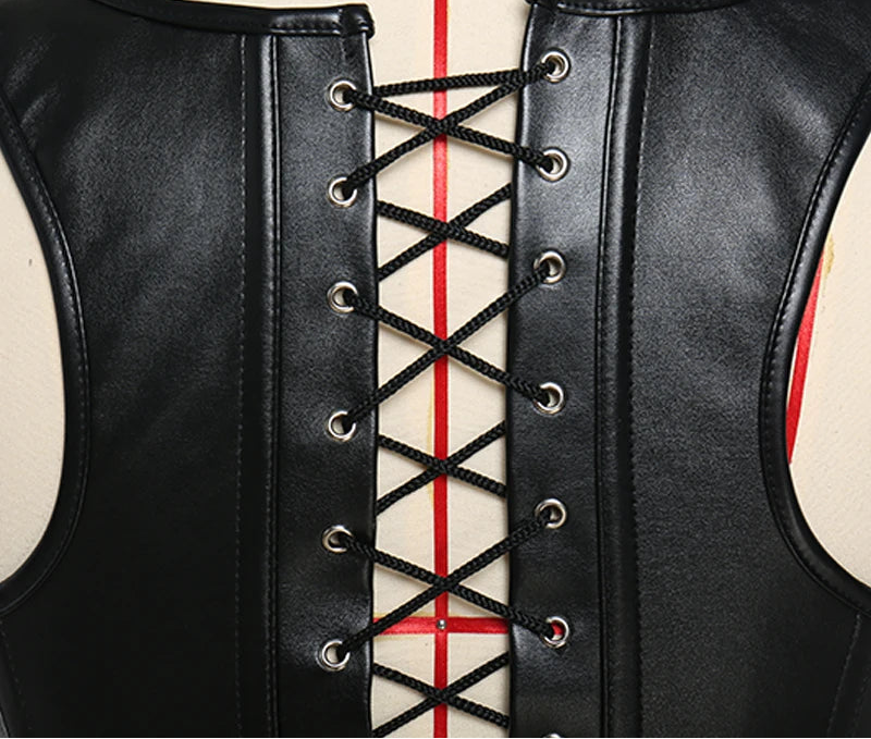 black lace-up steampunk corset vintage