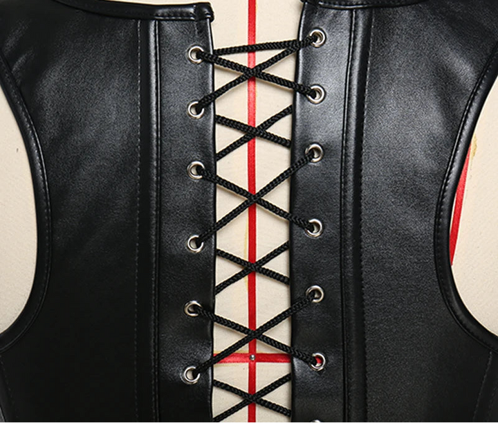 black lace-up steampunk corset vintage