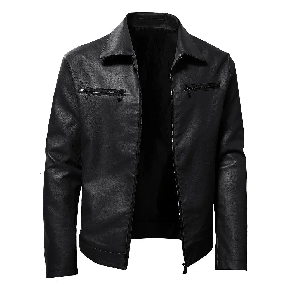 minimalist chic faux leather steampunk jacket modern