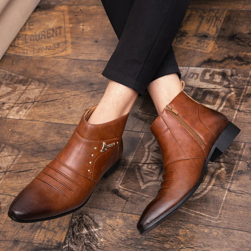steampunk half boots with zipper bold