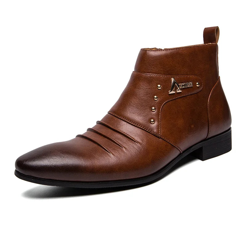 steampunk half boots with zipper sleek