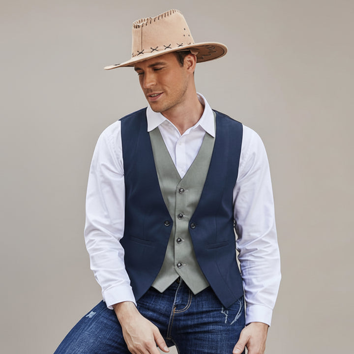 two-tone steampunk vest jacket