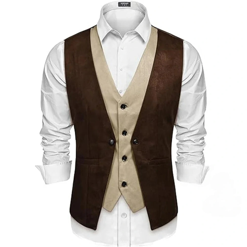 two-tone steampunk vest jacket refined