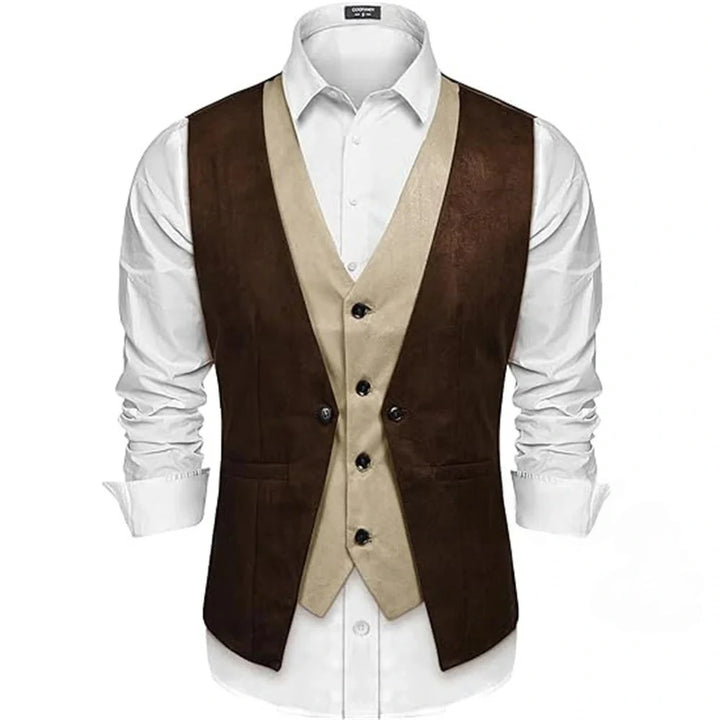 two-tone steampunk vest jacket refined