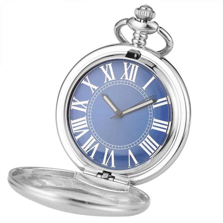 Steampunk Pocket Watch Frozen Blue