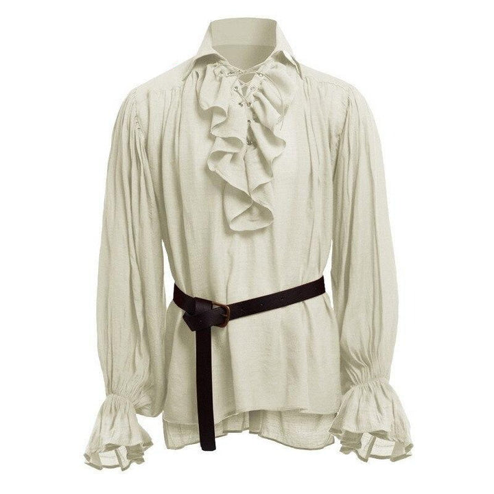 Steampunk Beige Ruffle Shirt