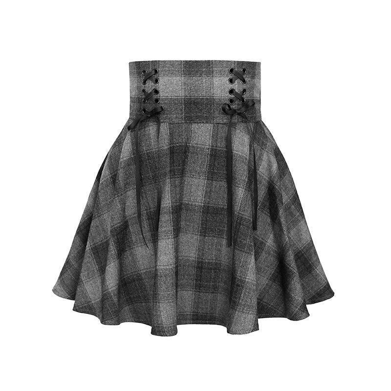 GREY STEAMPUNK SKIRT - SKIRTS