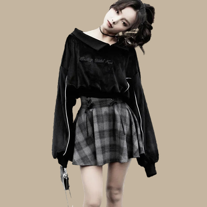 GREY STEAMPUNK SKIRT - S - SKIRTS