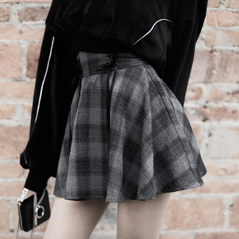 GREY STEAMPUNK SKIRT - SKIRTS